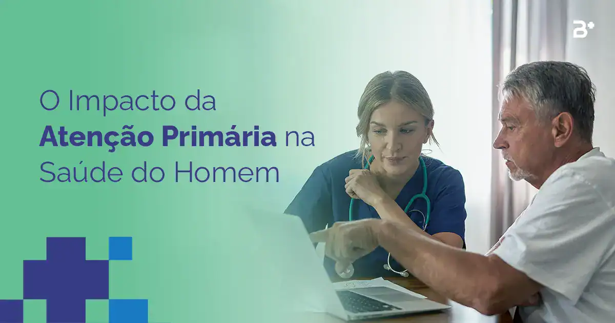 Profissional de saúde e paciente discutindo cuidados masculinos.