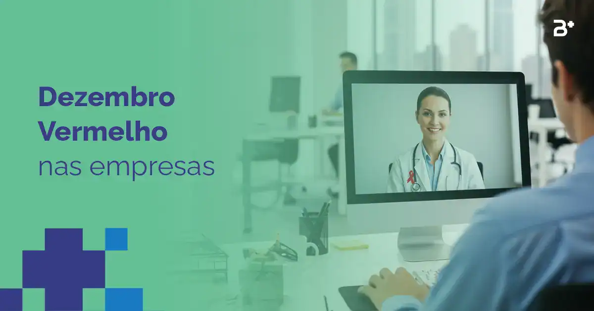 Profissional de saúde em videoconferência sobre saúde coletiva.