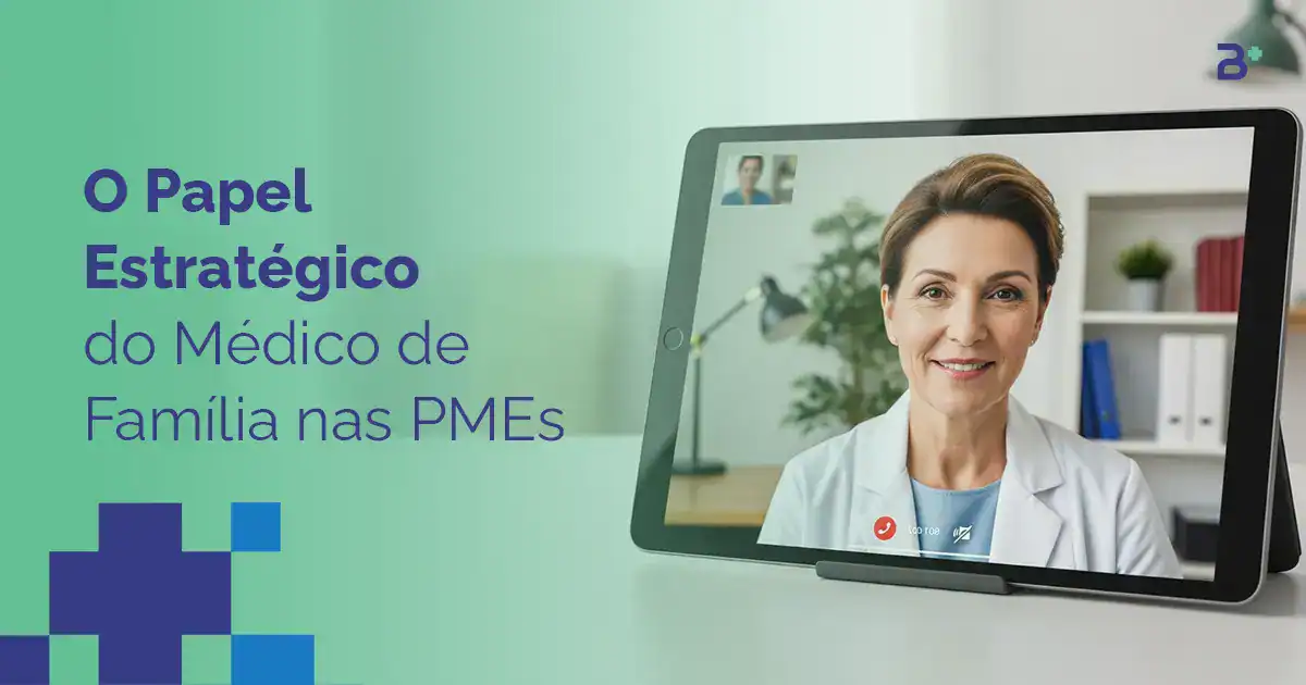 Médica de família em consulta virtual para PMEs.